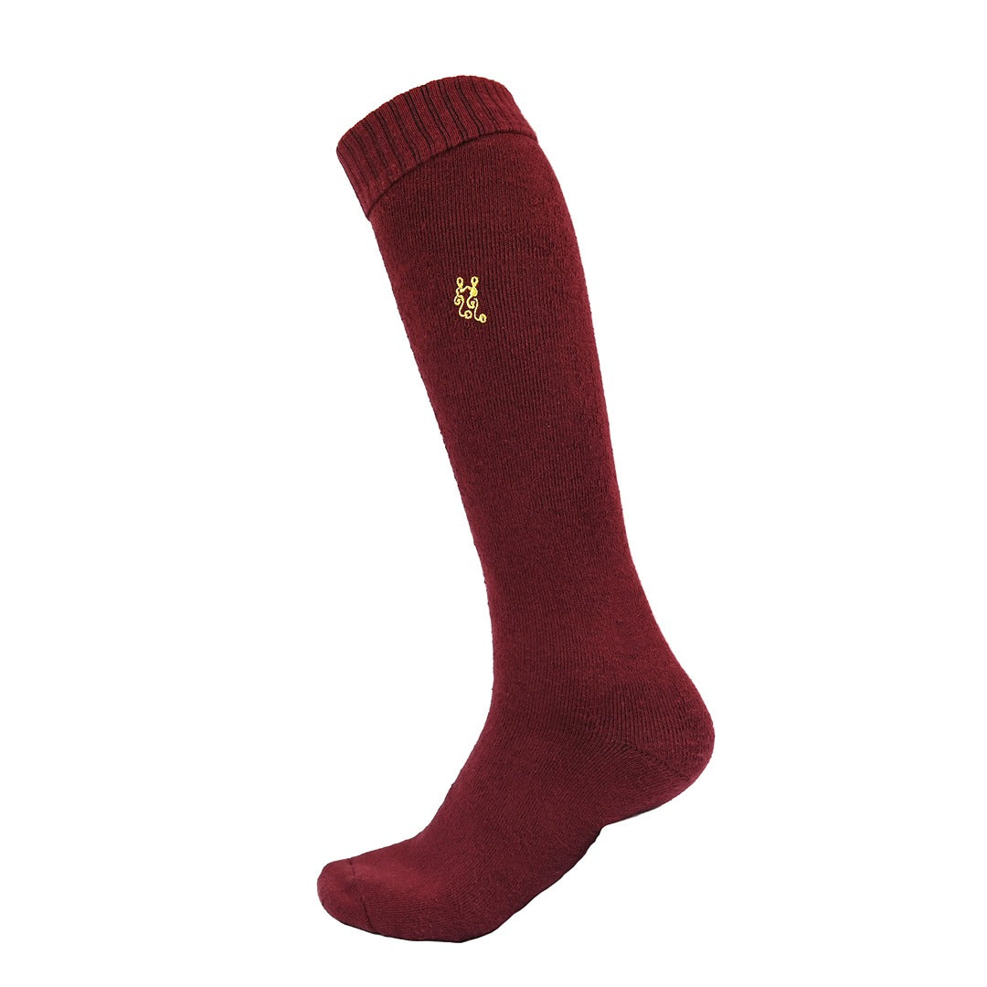 Bambini Knee high socks Burgundy side