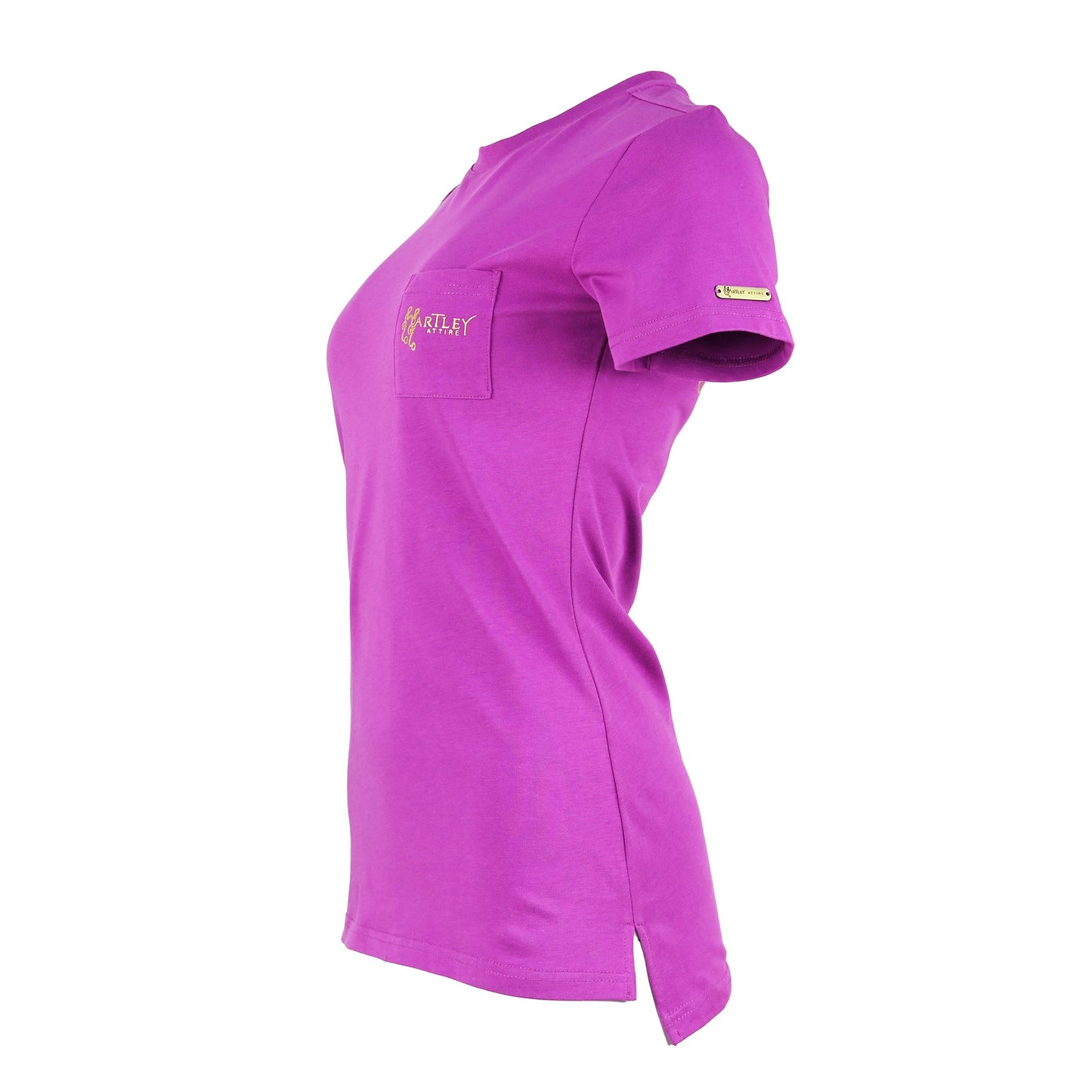 Magenta Ladies Round Neck T-shirt front